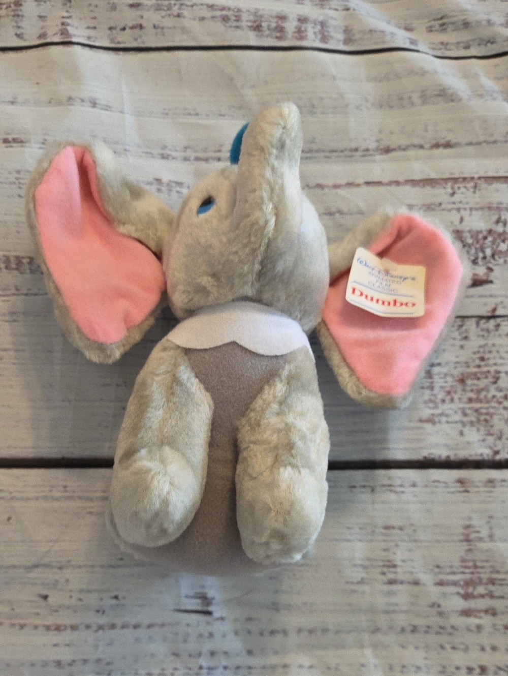 Vintage Disney Dumbo Plush - Gray with Pink Ears